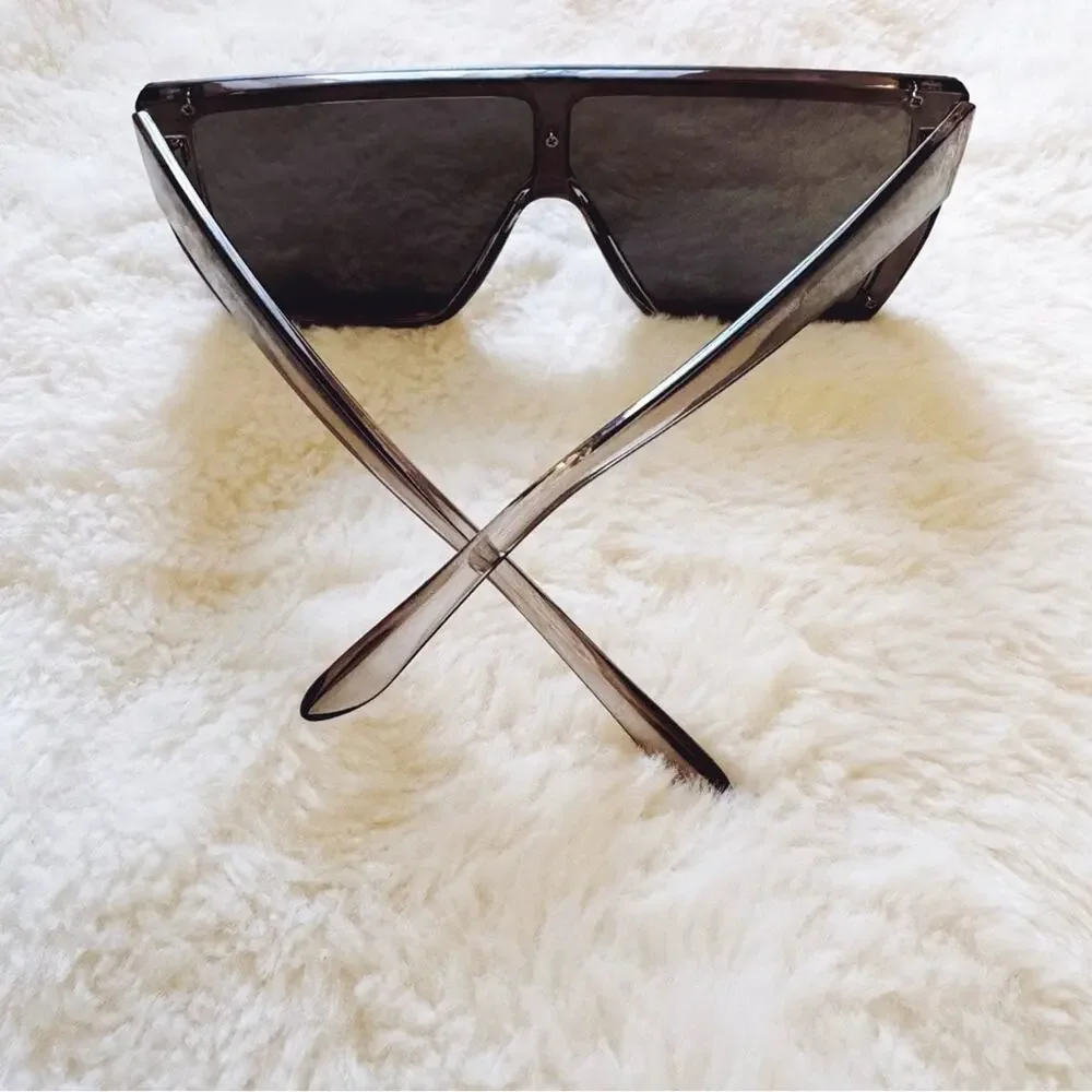 Greta Gray Oversized Statement Sunglasses